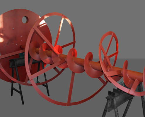 Misch- und Austragsschnecke für Vorratssilo mit Deckel für Silobehälter