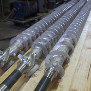 Schneckenwellen mit keramikbeschichteten Dichtflächen an den verstifteten Zapfen