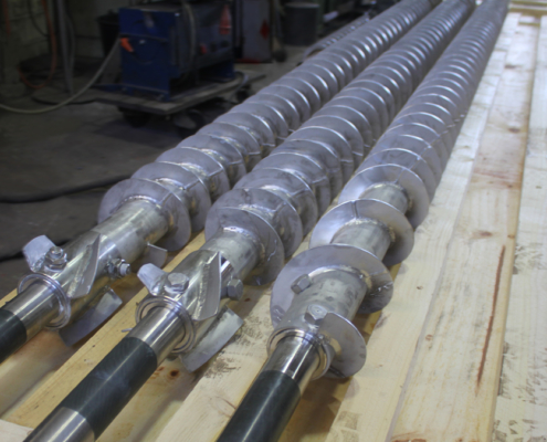 Schneckenwellen mit keramikbeschichteten Dichtflächen an den verstifteten Zapfen