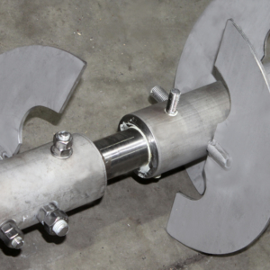 Schneckenwelle mit einstellbaren verstifteten Paddeln und verstifteten Mittellagerzapfen Schneckenwelle mit einstellbaren verstifteten Paddeln und verstifteten Mittellagerzapfen