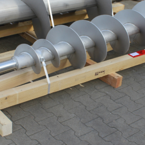 Schneckenwelle mit verschiedenen Flügeldurchmessern, beidseitig durchgehend verschweißt