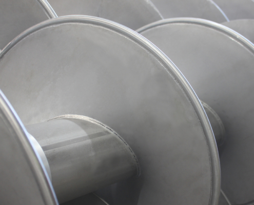 Schneckenwellen mit verrundeter Außenkontur zur Schonung des Förderprodukts