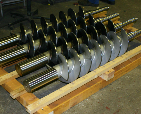 Schneckenwellen für Schneckenpressen außen überdreht aus Duplex 1.4462