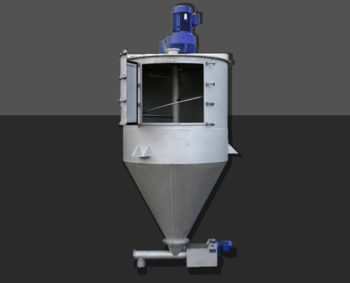 Vorratsbehälter mit Mischwelle und Dosierschnecke