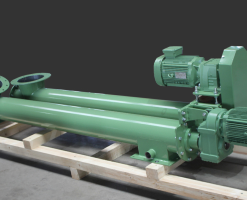 Stahlschnecken mit Aufsteckmotor und Kettentrieb Stahlschnecken mit Aufsteckmotor und Kettentrieb