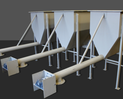 Vorratsbunker mit Austragsschnecken aus RAEX 400 Vorratsbunker mit Austragsschnecken aus RAEX 400