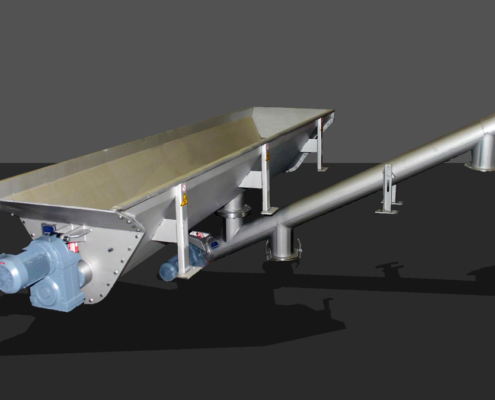 Trichterschneckenförderer mit Austragsschnecke aus 1.4301
