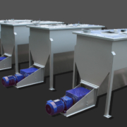 Pufferbehälter mit Austragsschnecken aus Manganstahl